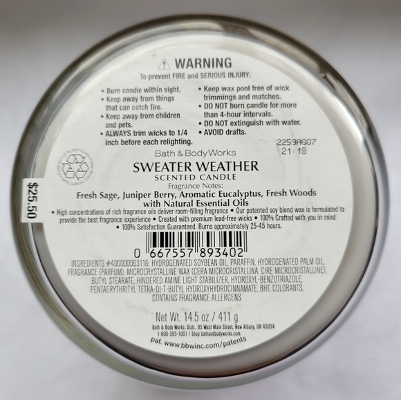 Bath & Body Works 3-Wick Candle - Picture 2 of 3
